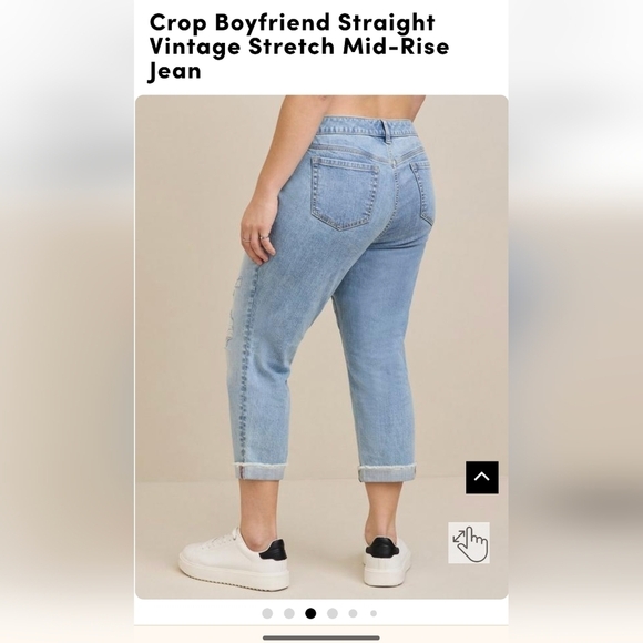 Crop Boyfriend Straight Vintage Stretch Mid-Rise Jean, size 24 new with … - Picture 4 of 12